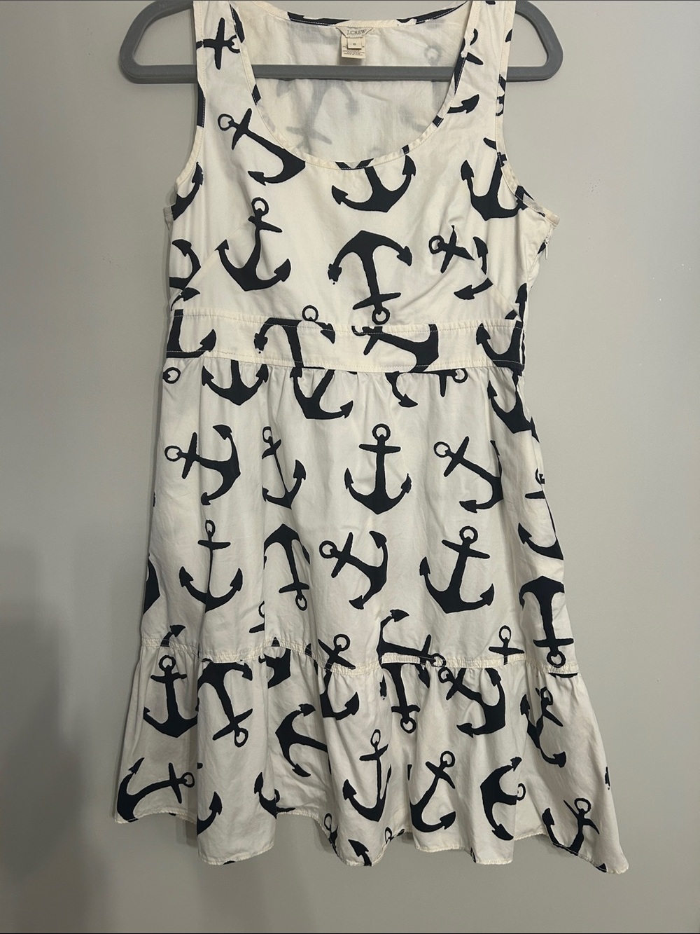 J. Crew Anchor Print Sleeveless Dress - White & Navy